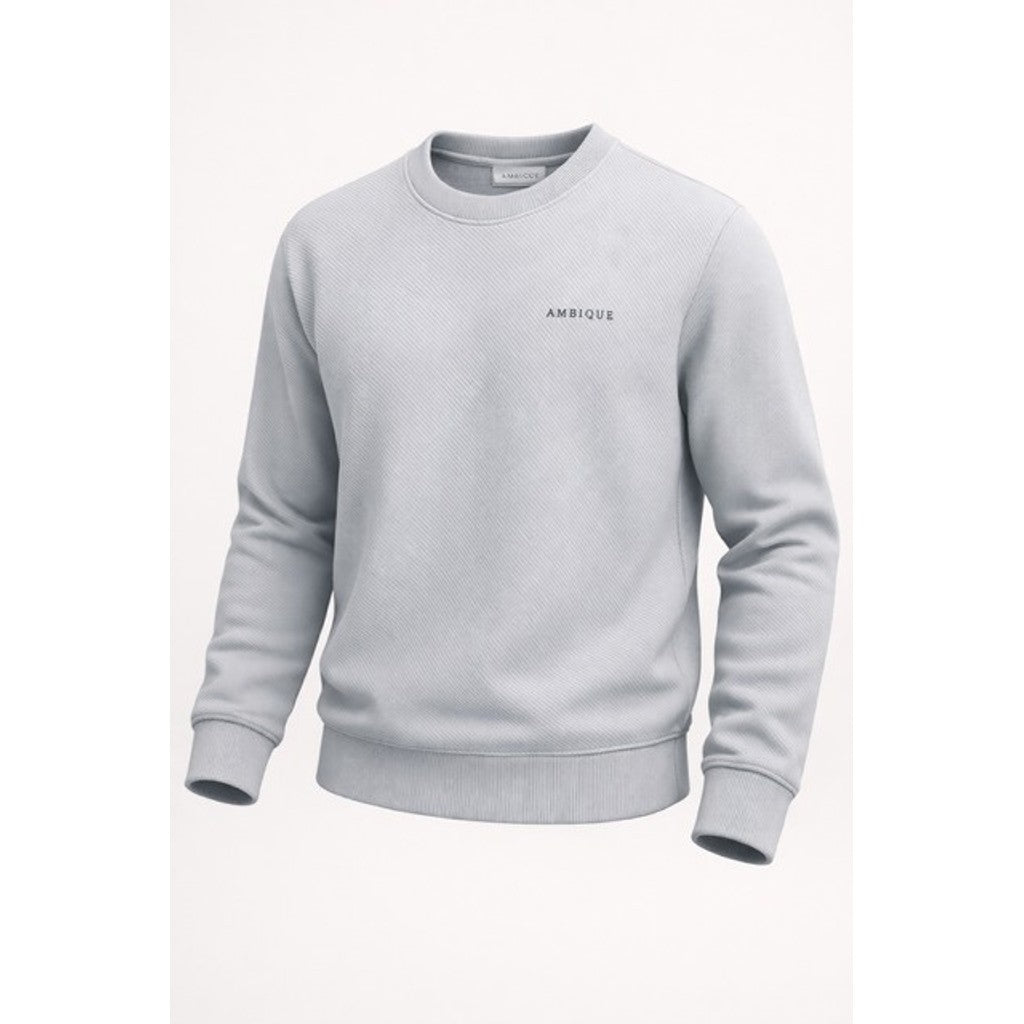 AMBIQUE MEN Oxford Crew Neck 105 Light Grey