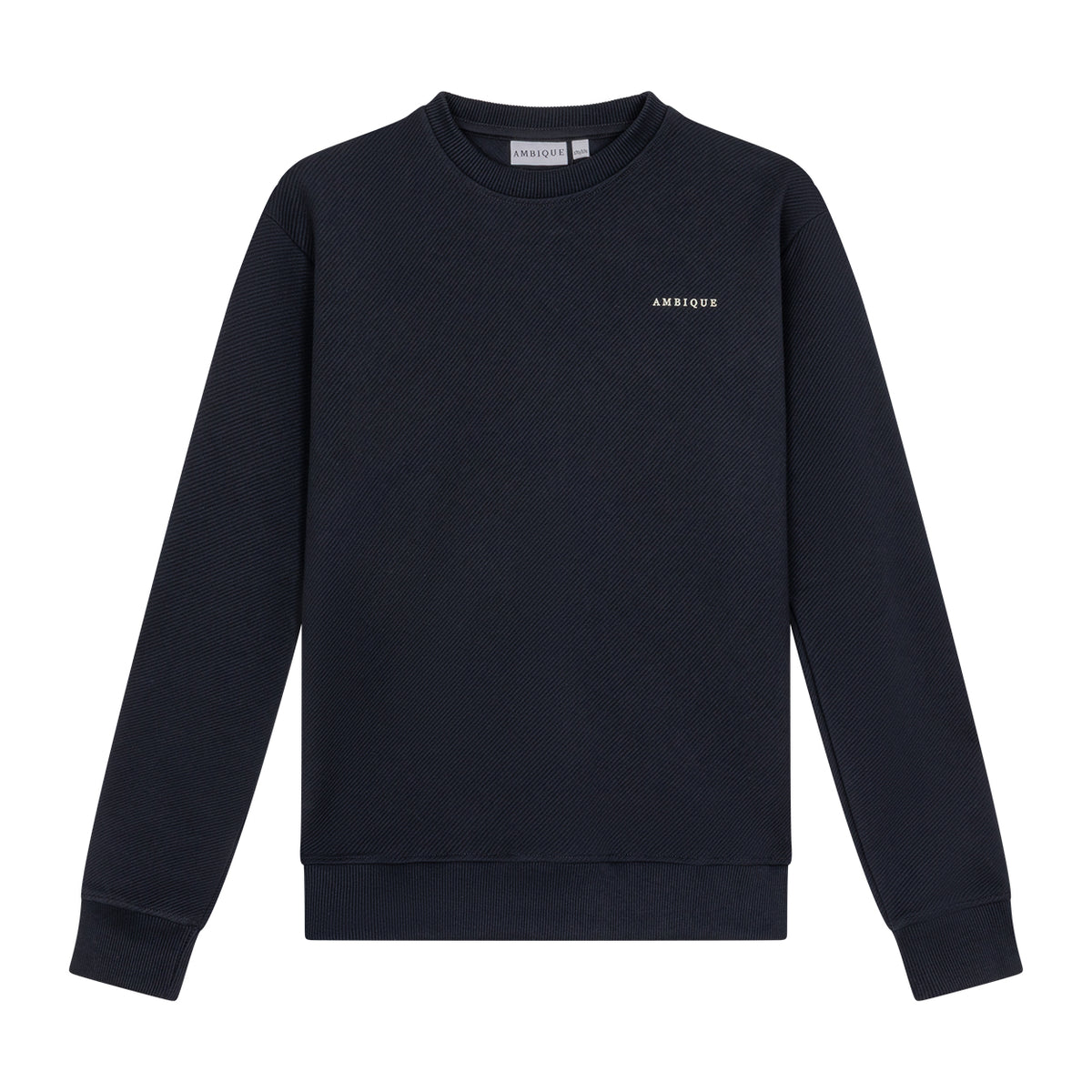 AMBIQUE MEN Oxford Crew Neck 107 Navy