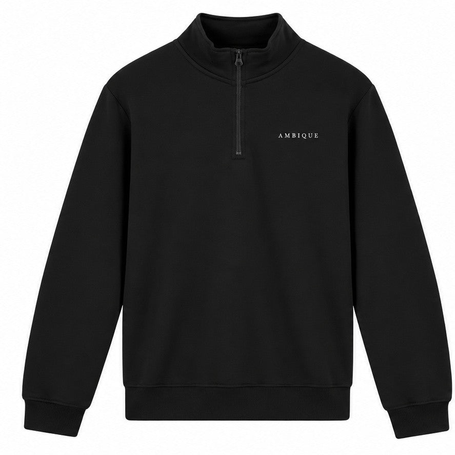 AMBIQUE MEN MEN Quinten Quarter Zip 101 Black
