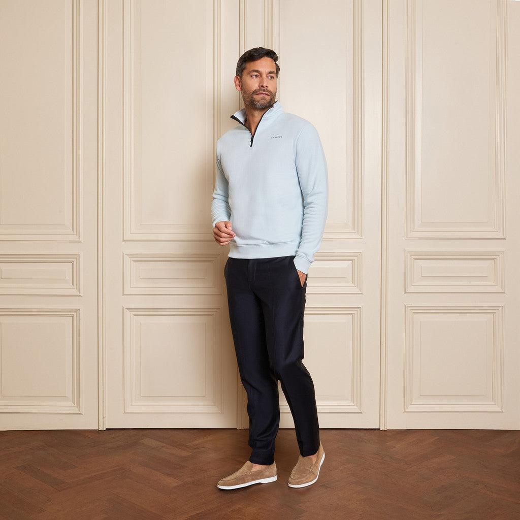 AMBIQUE MEN MEN Quinten Quarter Zip 134 Ice blue