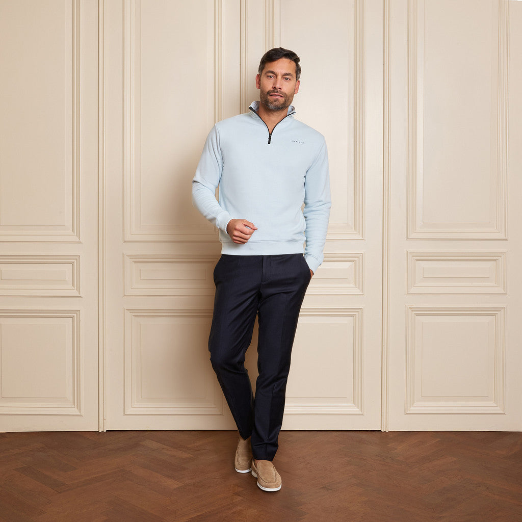 AMBIQUE MEN MEN Quinten Quarter Zip 134 Ice blue