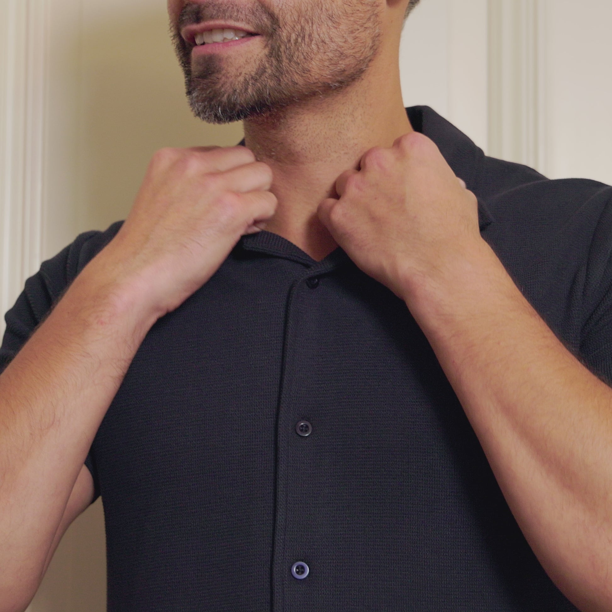 AMBIQUE MEN MEN Maddox Shirt SS 107 Navy